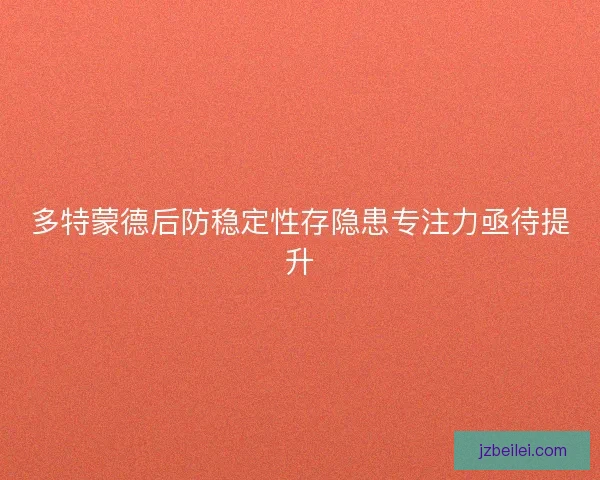 多特蒙德后防稳定性存隐患专注力亟待提升